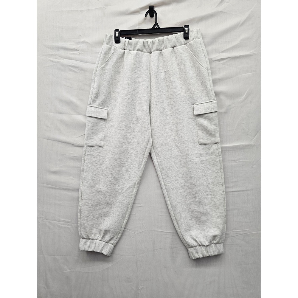 Express Womens Cargo Jogger Pants Grey Polyester Blend Casual Size XL